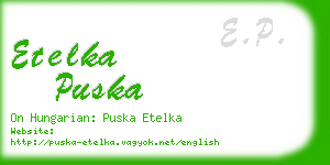 etelka puska business card